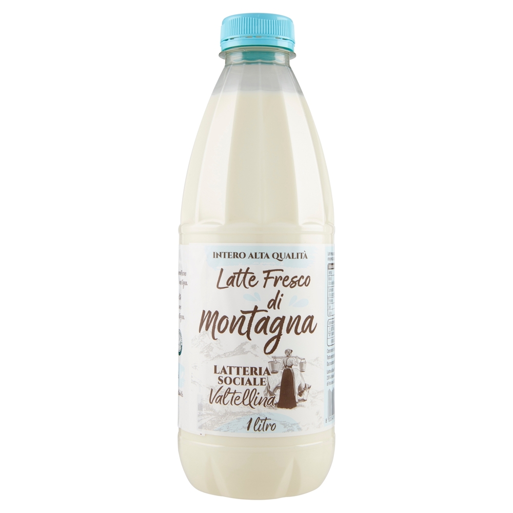 Latte Fresco di Montagna Intero Alta Qualità, 1 l